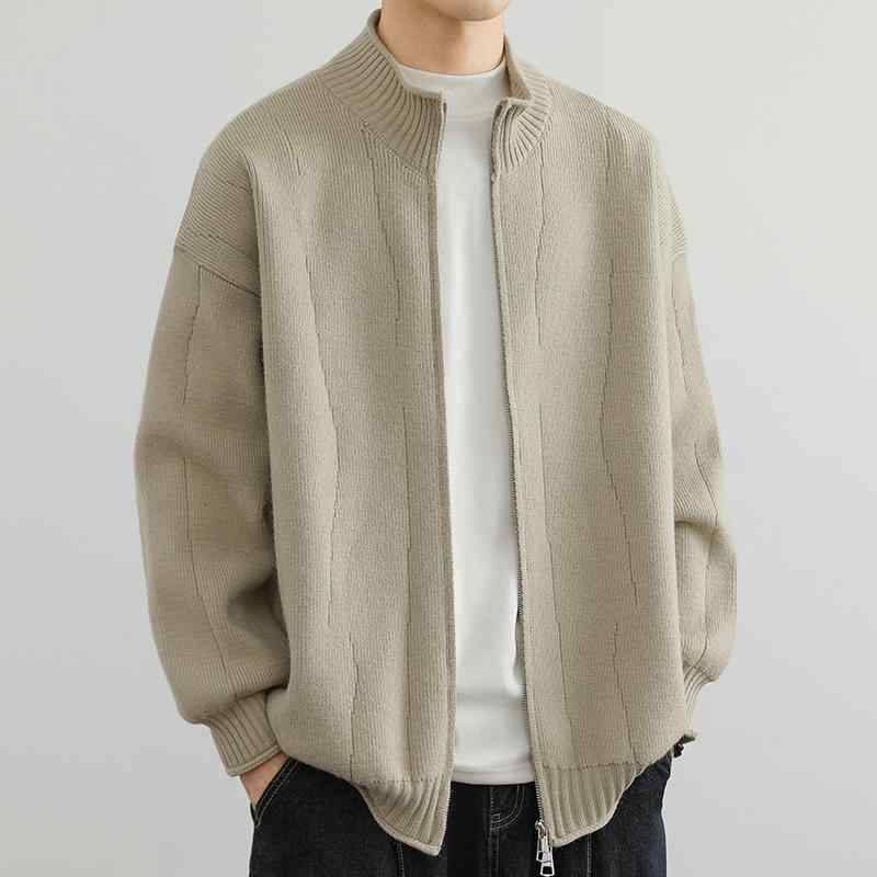 Rakuten - メンズ ファッション 春夏 秋 冬 かっこいい オシャレ モテ 男性用 紳士服 服 韓国 シンプル 大人 高級 メンズ カーディガン セーター スタンドカラー ジャケット メンズ セーター
