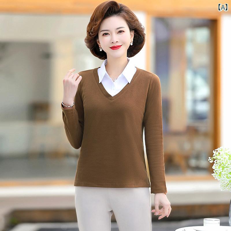 Other - レディース ファッション 春夏 秋冬 かわいい オシャレ 韓国 長袖 フェイク ツーピース シャツ トップス ツーピース セット