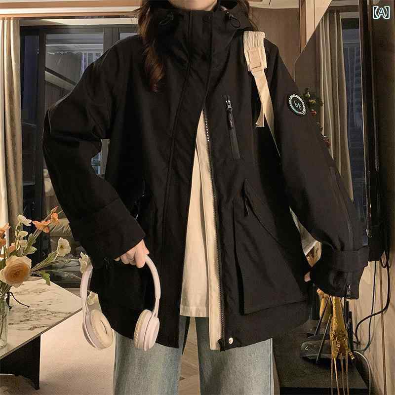 レディース ファッション 春夏 秋冬 かわいい オシャレ 韓国 ウィンドブレーカージャケット 大きめ サイズ ゆったり カーディガン ミドル丈 プレッピー スタイル