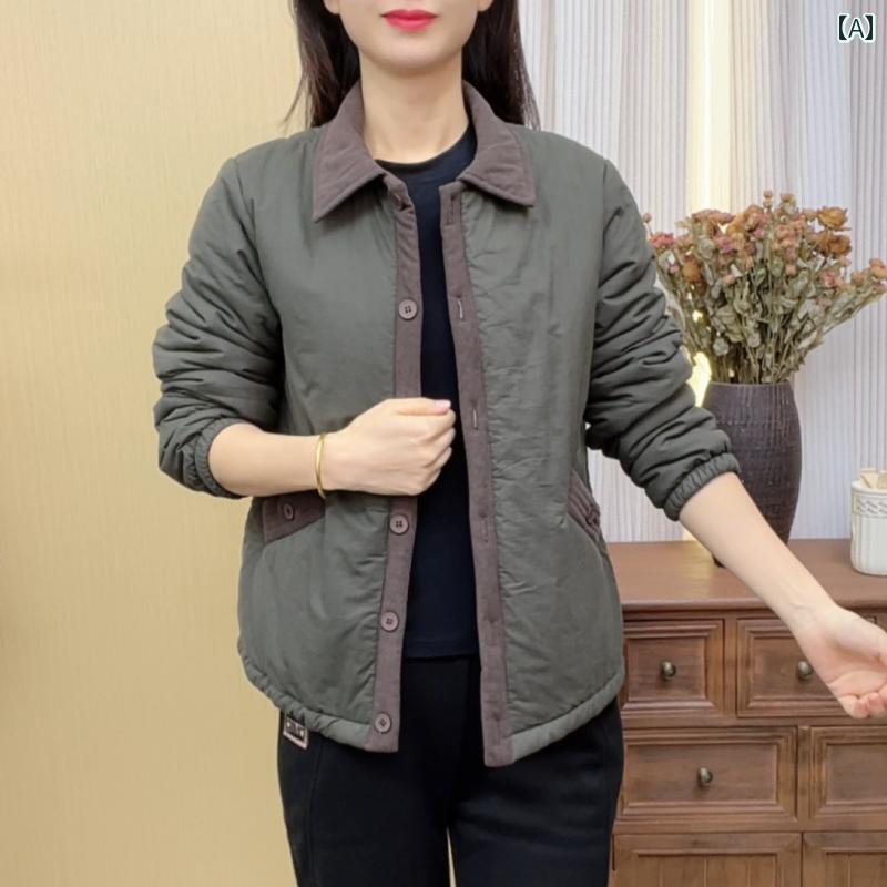 Rakuten - レディース ファッション 春夏 秋冬 かわいい オシャレ 韓国 小柄お母さん ショート 丈中綿 コート スタイル 裏起毛 厚手 ショート 丈 コート