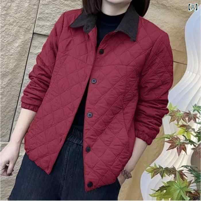 レディース ファッション 春夏 秋冬 かわいい オシャレ 韓国 軽量　襟　　柄中綿入り　ママ　ジャケット　暖かい　スタイリッシュ中綿入り　コート(4.0)