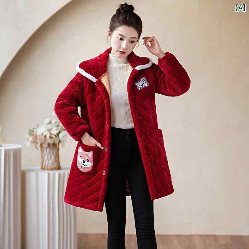 Rakuten - レディース ファッション 春夏 秋冬 かわいい オシャレ 韓国 フリース　裏地　厚手　綿入り　コート　着　適　耐久性が　汚れ　くく　スタイリッシュ　若々しく　暖かい