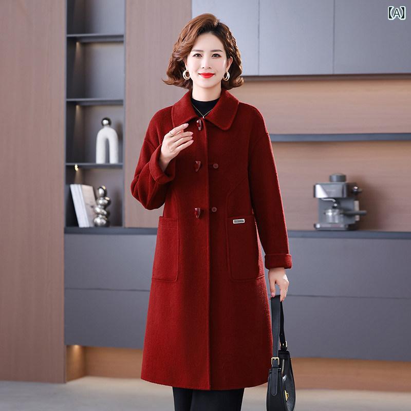 樂天商城 - レディース ファッション 春夏 秋冬 かわいい オシャレ 韓国 高級　両面　ロング　コート　新型　上品　女性　ウェディング　ウール