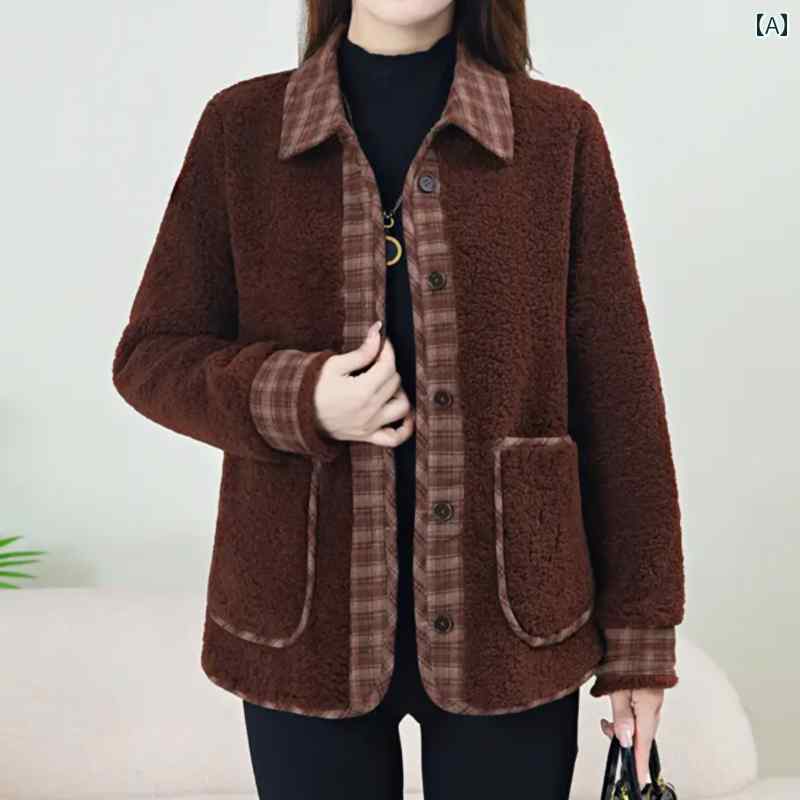 レディース ファッション 春夏 秋冬 かわいい オシャレ 韓国 フリース　パッチワークコート　カジュアル　シャツ　カラー　裏地　厚手　暖かい　スリムトップス