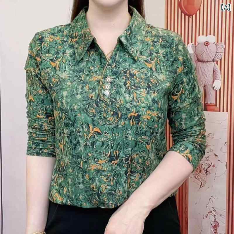 Rakuten - レディース ファッション 春夏 秋冬 かわいい オシャレ 韓国 長袖　ベース　レイヤー　シャツ　おしゃれ　ウェア　快適　カラー　スリミング　プリント　T　トップス