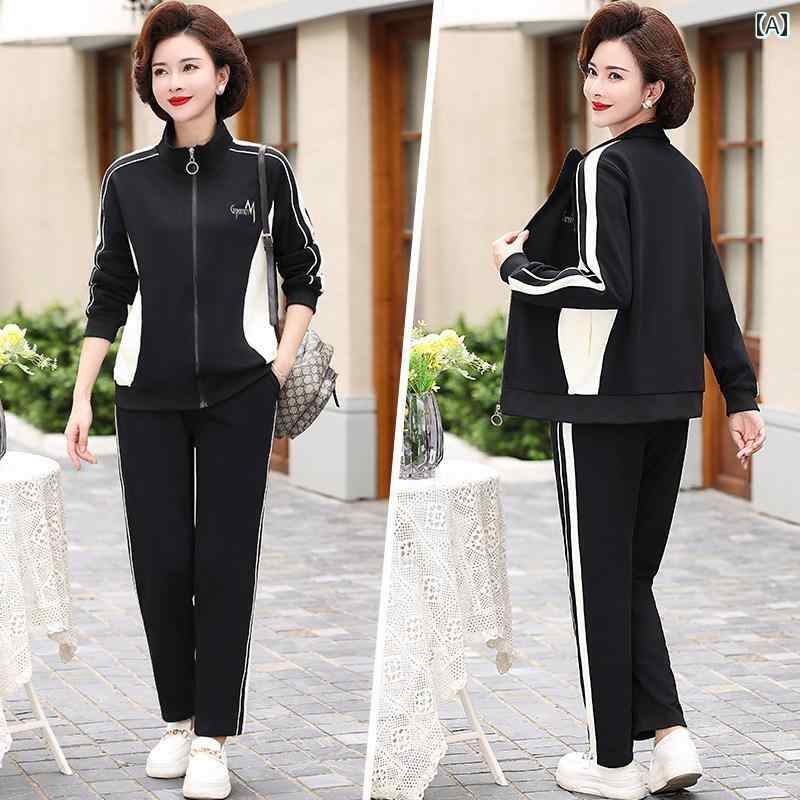 レディース ファッション 春夏 秋冬 かわいい オシャレ 韓国 スポーツウェア　セット　ママ　カジュアル　カーディガンジャケット(4.0)