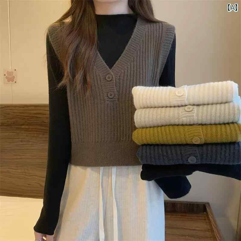 レディース ファッション 春夏 秋冬 かわいい オシャレ 韓国 小さい　ベスト　女性　服　セーター　ニット　ウエスト　コート　ショー..