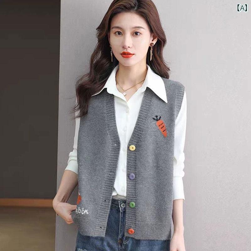 樂天商城 - レディース ファッション 春夏 秋冬 かわいい オシャレ 韓国 ニット　ベスト　フィット　スリミング　快適　カジュアル　ノースリーブ　トップス