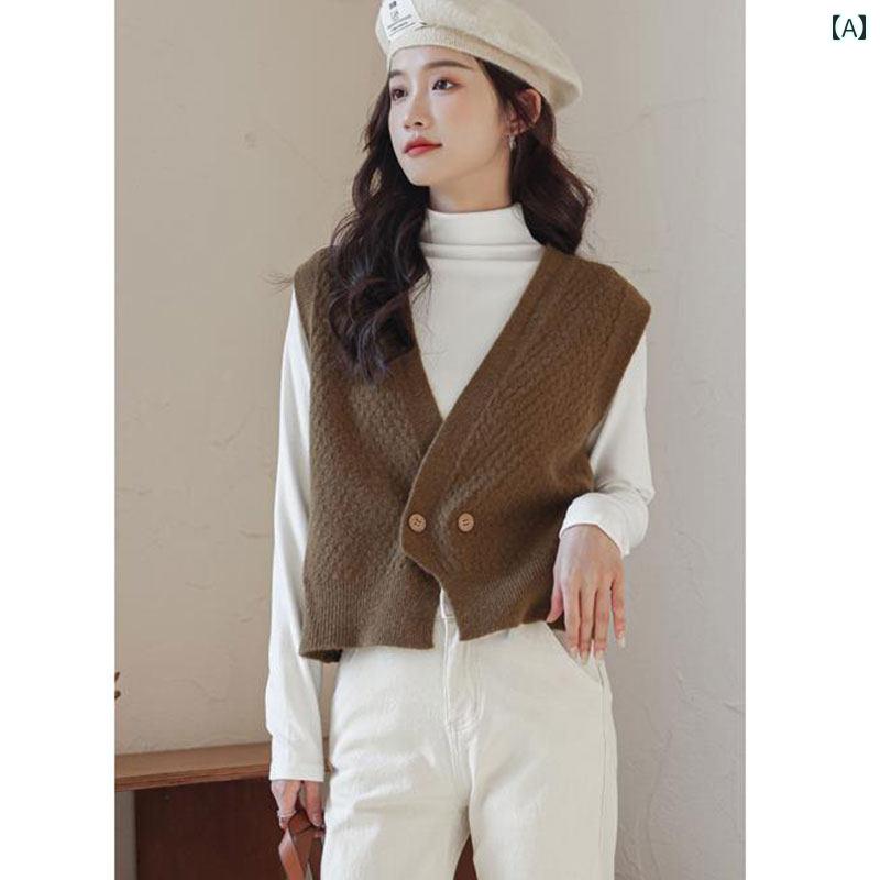 レディース ファッション 春夏 秋冬 かわいい オシャレ 韓国 ニット　ベスト　リラックス　レトロ　セーター　カーディガンアウター