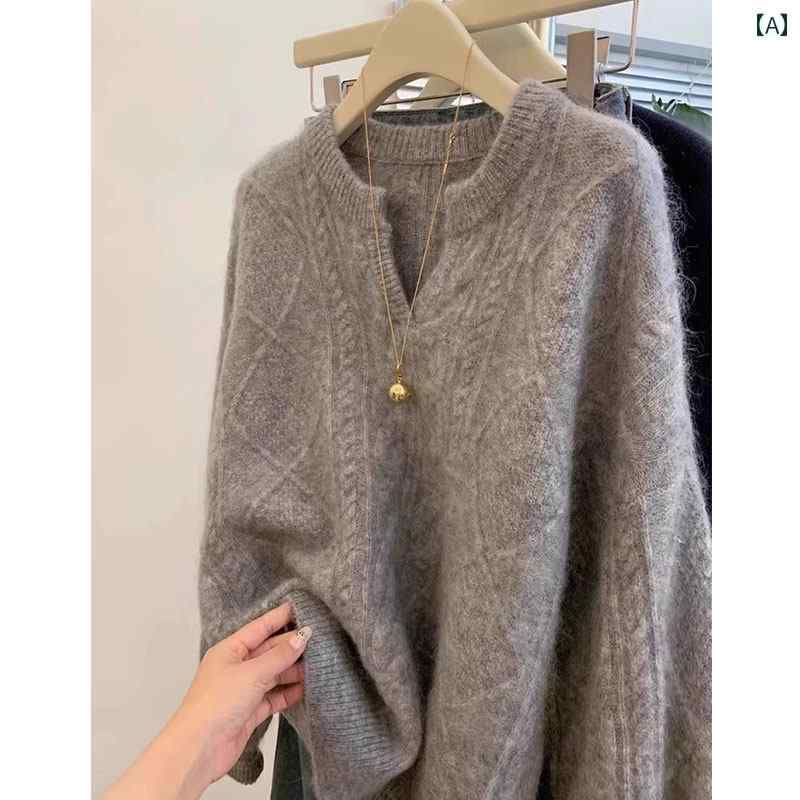 Rakuten - レディース ファッション 春夏 秋冬 かわいい オシャレ 韓国 グレー　Vネック　ケーブル　ニット　セーター　フィット　スリム　着心地　プルオーバー