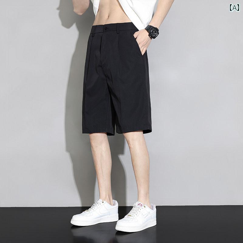 乐天商城 - メンズ ファッション 春夏 秋冬 かっこいい オシャレ モテ 男性用 紳士服 服 韓国 シンプル 大人 スーツ　ショーツ　薄手　冷速乾　アウター　　パンツ　ビジネス　カジュアル　パンツ　ドレス　パンツ