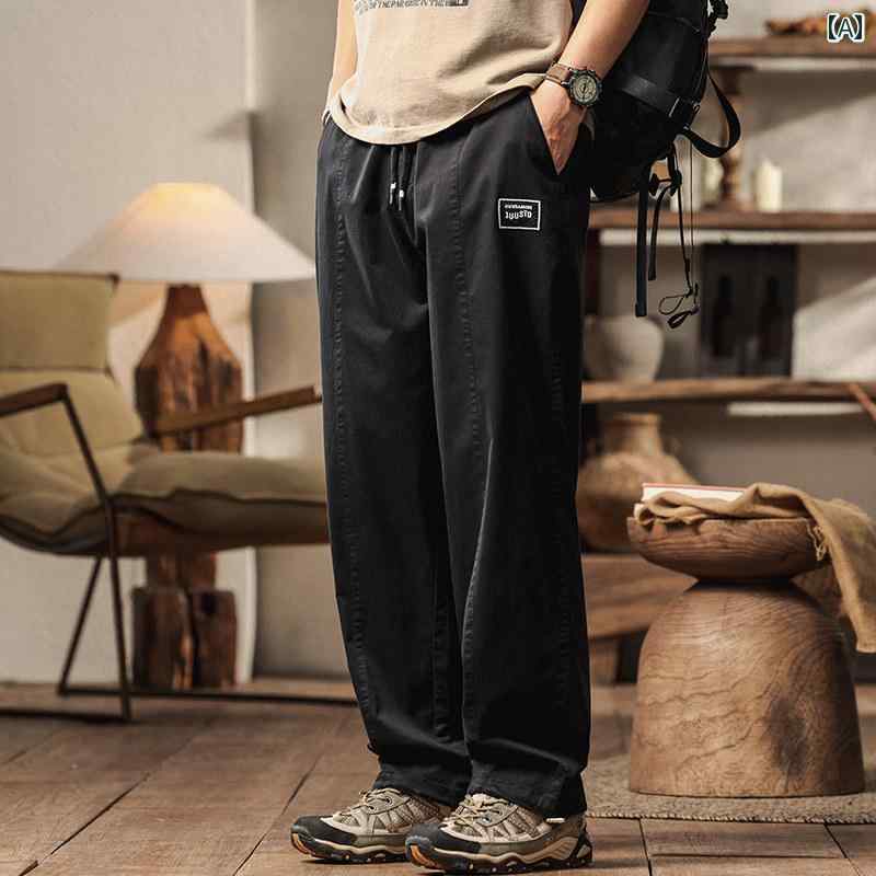 Rakuten - メンズ ファッション 春夏 秋冬 かっこいい オシャレ モテ 男性用 紳士服 服 韓国 シンプル 大人 大きめ　サイズ　快適　ストレート　レッグ　パンツ　アウトドア　通勤　快適　テクスチャーカジュアル　パンツ