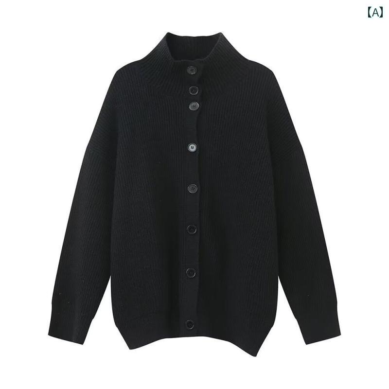 メンズ ファッション 春夏 秋冬 かっこいい オシャレ モテ 男性用 紳士服 服 韓国 シンプル 大人 レトロ　ハイネック　ニットカーディガン　ジャケット　　カップル　セーター