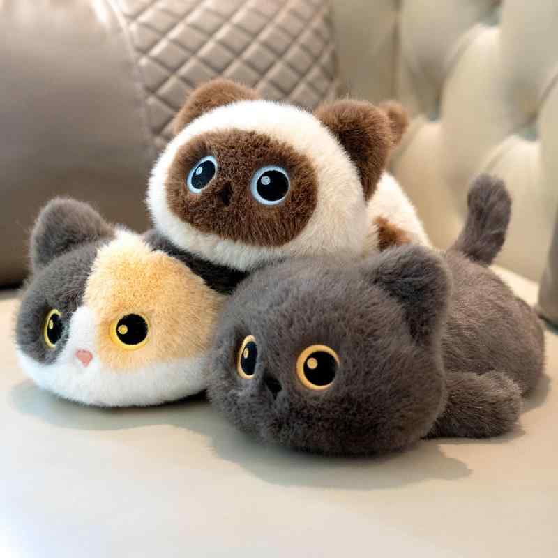 Other - クッション 枕 ふわふわ 男の子 女の子 インテリア おもちゃ ぬいぐるみ 人形 かわいい ベビー 赤ちゃん 子供 プレゼント おすすめ 誕生日 ギフト クリスマス 贈り物 出産祝い かわいい 横たわっている 黒い 子猫 三毛猫 人形 シャム 猫 慰め