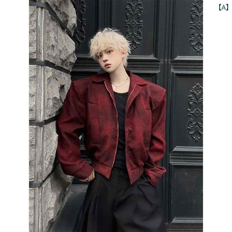 メンズ ファッション 春夏 秋冬 かっこいい オシャレ モテ 男性用 紳士服 服 韓国 シンプル 大人 クール　スタイリッシュ　ジャケット　巳ぴったり　アメリカン　ショート　高級感　外観　襟　　ショルダー