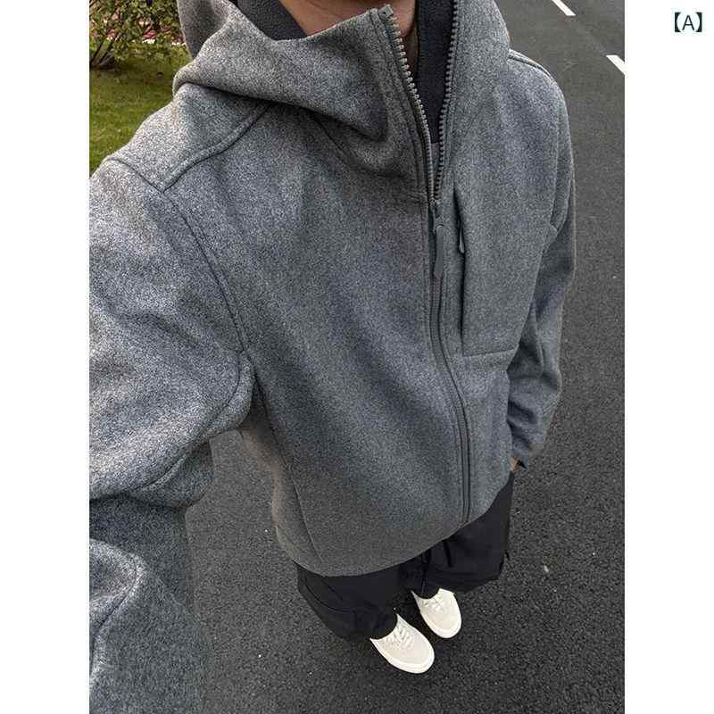 メンズ ファッション 春夏 秋冬 かっこいい オシャレ モテ 男性用 紳士服 服 韓国 シンプル 大人 アウトドア スポーツ ウール コート 冬用 厚手 暖かい スウェットシャツ 厚手 防風 カジュアル ジャケット