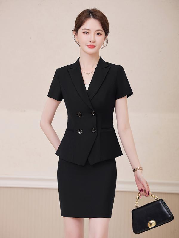 ・主な素材: ポリエステル50-70%、レーヨン30%以下・スタイル: OL通勤・スカート丈: ショート・袖丈: 七分袖・カラー展開: 多色展開（詳細は項目選択肢をご確認ください）・サイズ展開: S（40-45kg）、M（45-50kg）、L（50-55kg）、XL（55-60kg）、XXL（60-65kg）、3XL（65-70kg）、4XL（70-75kg）
