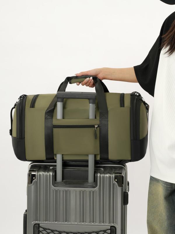 Carry Cases - リュックサック メンズ レディース 旅行 出張 ジム ナイロン 20-35L 通気性 耐摩耗 シューズ独立収納 無地 カジュアル ステッチ コントラストカラー 黒 緑 ピンク 春