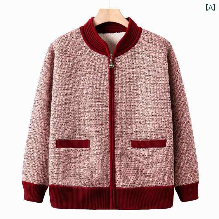 樂天商城 - ミドルの 秋冬 服と ベルベットの 厚手の セーター セットお ばあちゃんの 新しい カーディガンの コートの お母さんの 秋の ニット