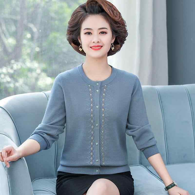 カーディガン ニットカーディガン レディース ハイミセス 婦人服 トップス 秋冬 長袖 セーター 前開き 羽織り 母親 祖母 おばあちゃん 高齢者 シニア 服 お年寄り 暖かい 刺しゅう ビジュー ラインストーン ykc8-10172578 YKC8 パッケージ画像