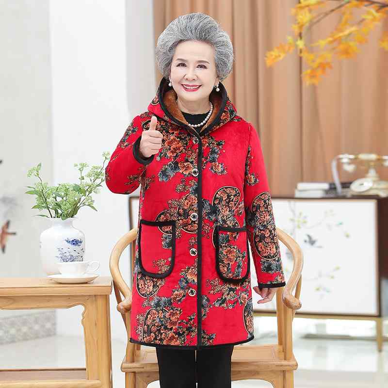 Rakuten - アウター レディース 60代 婦人服 ジャケット 秋冬 コート 中綿ジャケット フード 裏起毛 厚手 防寒 暖かい 母親 祖母 おばあちゃん ミセス シニア カジュアル 婦人 敬老の日 ギフト プレゼント 上着