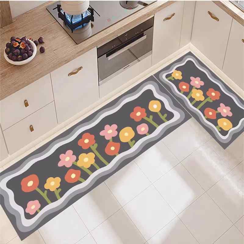 Kitchen Mats - インテリア キッチン 台所 マット ドア おしゃれ かわいい フット 玄関 汚れ 防止 フロア 滑り止め 吸水 耐油 防水 ドア 柄 模様 イラスト 犬 猫