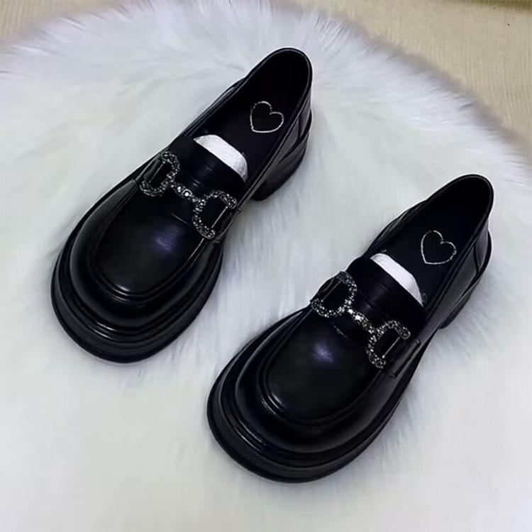 乐天商城 - レディース ローファー パンプス フラットシューズ 厚底 スニーカー 黒 撥水 合皮 歩きやすい 履きやすい スリッポン ラウンドトゥ カジュアルシューズ 通勤 通学 春秋 スリッポン 3cmから5cm 靴