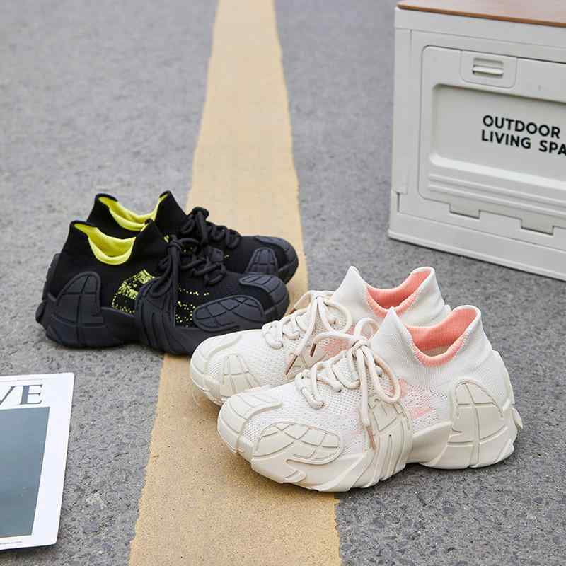 乐天商城 - スニーカー レディース 厚底スニーカー 厚底 シューズ 運動靴 ランニングシューズ ダッドスニーカー カジュアルシューズ ローカット 撥水 メッシュ 蒸れにくい 通気性 軽量 痛くない 歩きやすい 履きやすい 美脚 脚長 婦人靴 春夏秋