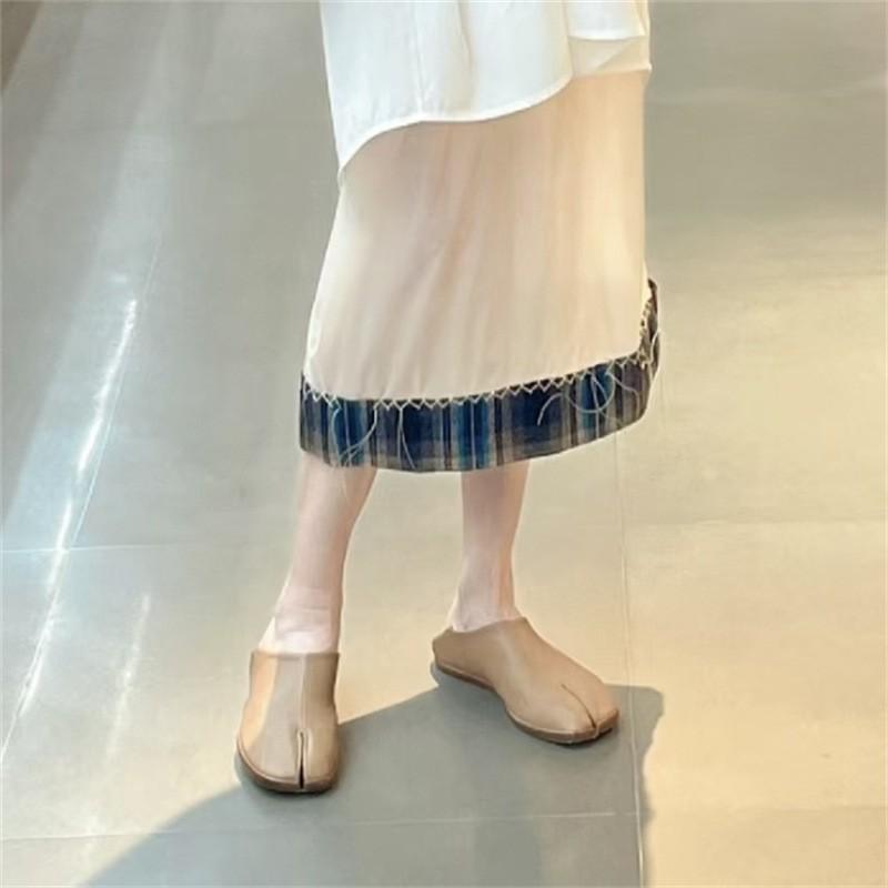 樂天商城 - レディース フラットシューズ レザー パンプス 羊革 2WAY かかとが踏める ローファー 足袋 タビ シューズ 猪蹄靴 深口 ラウンドトゥ スリッポン ぺたんこ 婦人靴 歩きやすい 疲れない 通勤 カジュアル オールシーズン