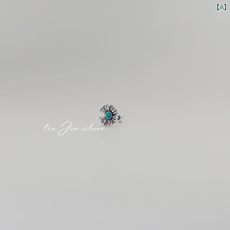 ピアス メンズ レディース 小雛菊 デイジー 耳飾り スタッドピアス ヴィンテージ風...