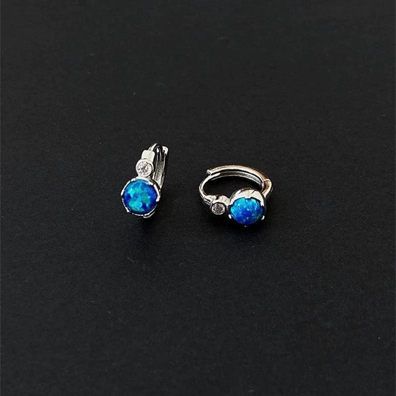 ピアス レディース フープピアス ブルーオパール 耳飾り 輪っか ジュエリー アクセ...