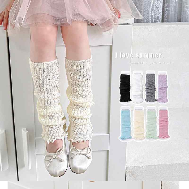 靴下 キッズ 子供 女の子 ニーハイソックス 3歳〜8歳 薄手 春夏 秋 膝下 ソックス 無地 スポーツ かわいい ブラック グリーン グレー ピンク系 イエロー ブルー ホワイト パープル