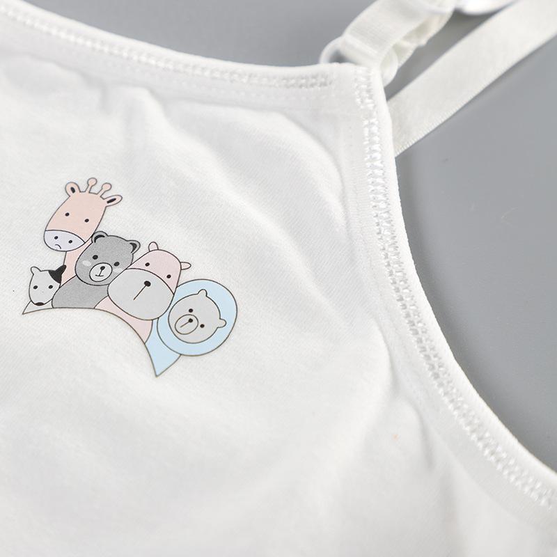 ブラジャー キッズ 女の子 大童 ジュニア ティーン 中学生 ノンワイヤー コットン 通気性 薄手パッド スポブラ 白 グレー 65 80 95(x2)