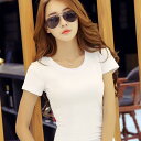 Tシャツ レディース 半袖 韓国 ポリエステル Vネック スリム 無地 白 黒 カットソー トップス 普段使い 通勤 伸縮性