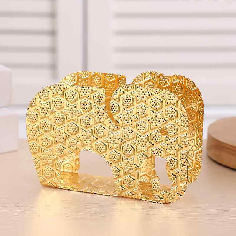 ティッシュケース アイアン 卓上 エレガント ペーパータオルホルダー ゴールド 楕円形 モダン シンプル..