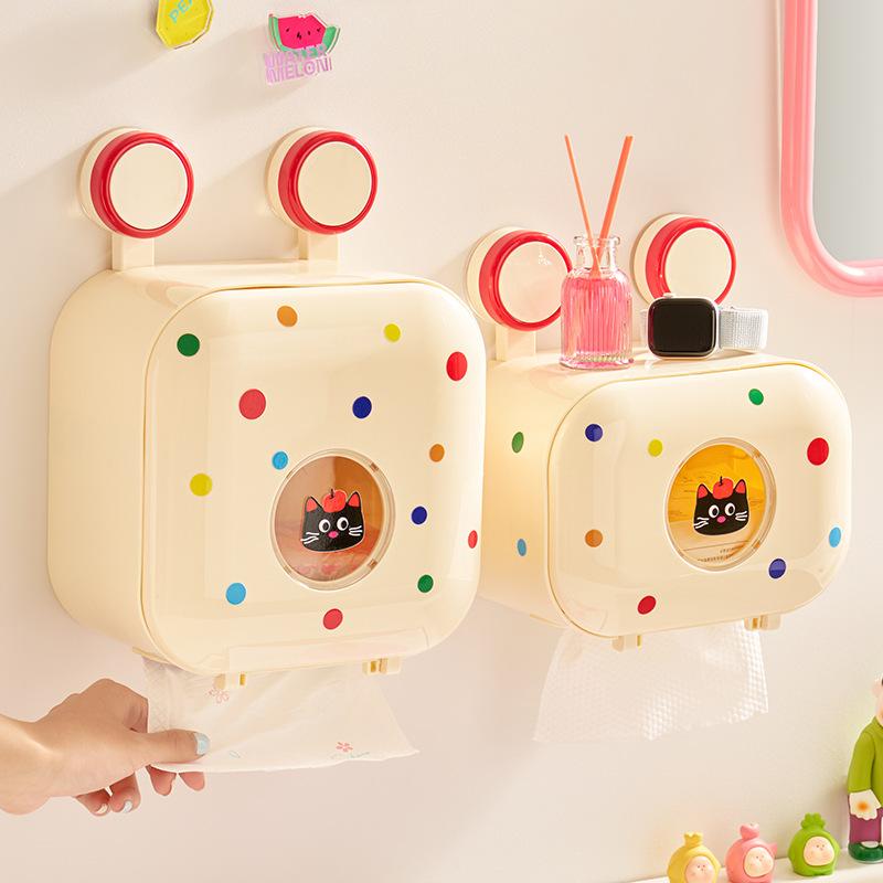 トイレットペーパーホルダー レディース バスルーム用 壁掛け式 ロールペーパーホルダー 防水 多用途