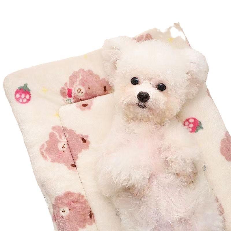 猫 ケージ用 マット ペット用 クッション 秋冬 あったか 猫 小型犬 毛布 小犬 暖かい 寝床 S ブラウン ..