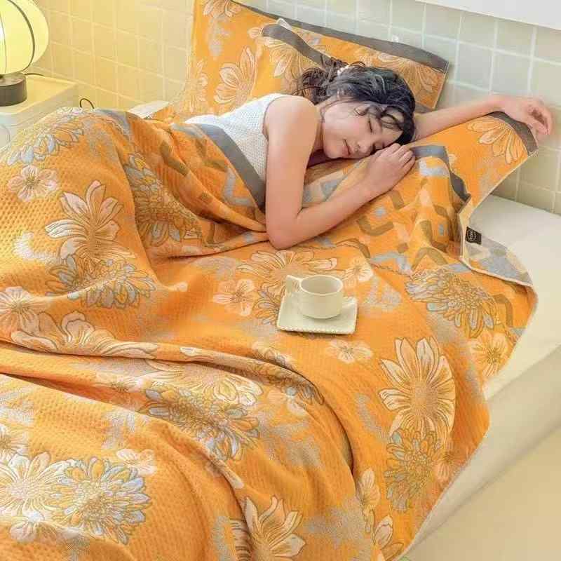 タオルケット 枕カバー 厚手 ジャカード ガーゼケット ダブルサイズ ブランケット 春夏 オフィス 昼寝..