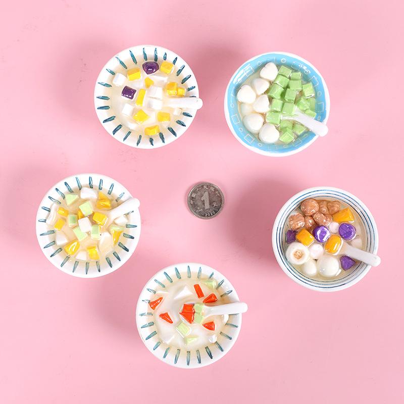 冷蔵庫用マグネット 食品サンプル スイーツ デザート 氷粉 糖水 立体 樹脂 中国風 デコレーション
