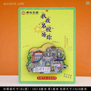 冷蔵庫用マグネット 文房具 清華大学 北京大学 上海交通大学 上海復旦大学 南京大学 武漢大学 木製 手描き ギフト お土産