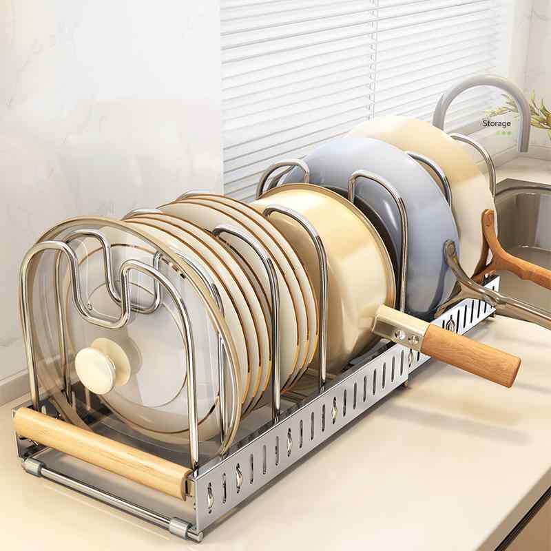 鍋蓋スタンド まな板スタンド ステンレス製 多機能 折り畳み式 伸縮式 キッチン収納