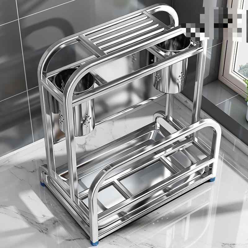 キッチン収納 304ステンレス製 包丁スタンド まな板ラック 箸立て一体型 ナイフホルダー 調理器具収納..