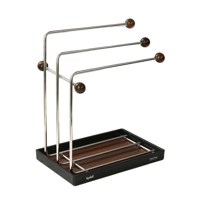 キッチン 台ふきん ハンガー スタンド ステンレス製 スポンジ置き タオル掛け 布巾掛け 水切りラック ..