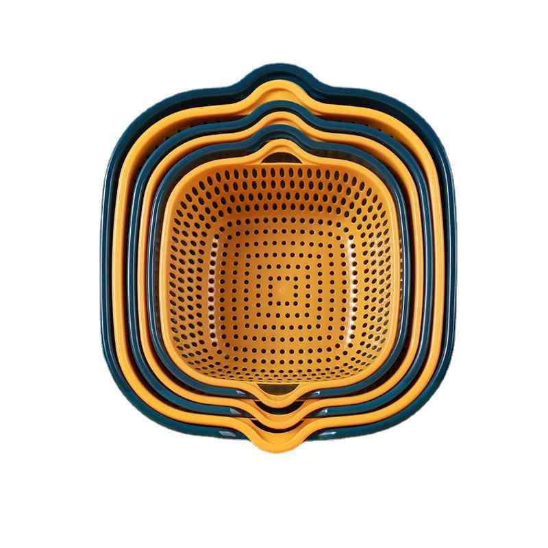 水切りかご レディース 6点セット 8点セット プラスチック製 二重構造 大容量 洗い桶 ザル ボウル セッ..