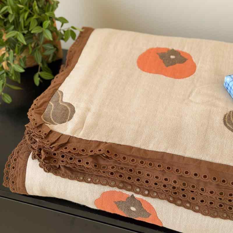 タオルケット ベビー 綿 五層 ガーゼ 全綿 花柄 春秋 学生 寮 オフィス 昼寝 毛布 150 200cm 200 230cm 柿 熊 花柄 ピンク