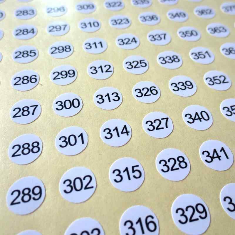 ネイルステッカー レディース 数字 円形 1cm シール 強粘着 ラベル ナンバー ページ付け