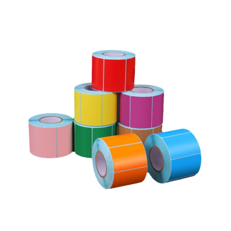 ラベル用紙 カラー 熱転写 耐水性 ステッカー 赤 橙 黄色 緑 青 紫 各種 サイズ 業務用(2)