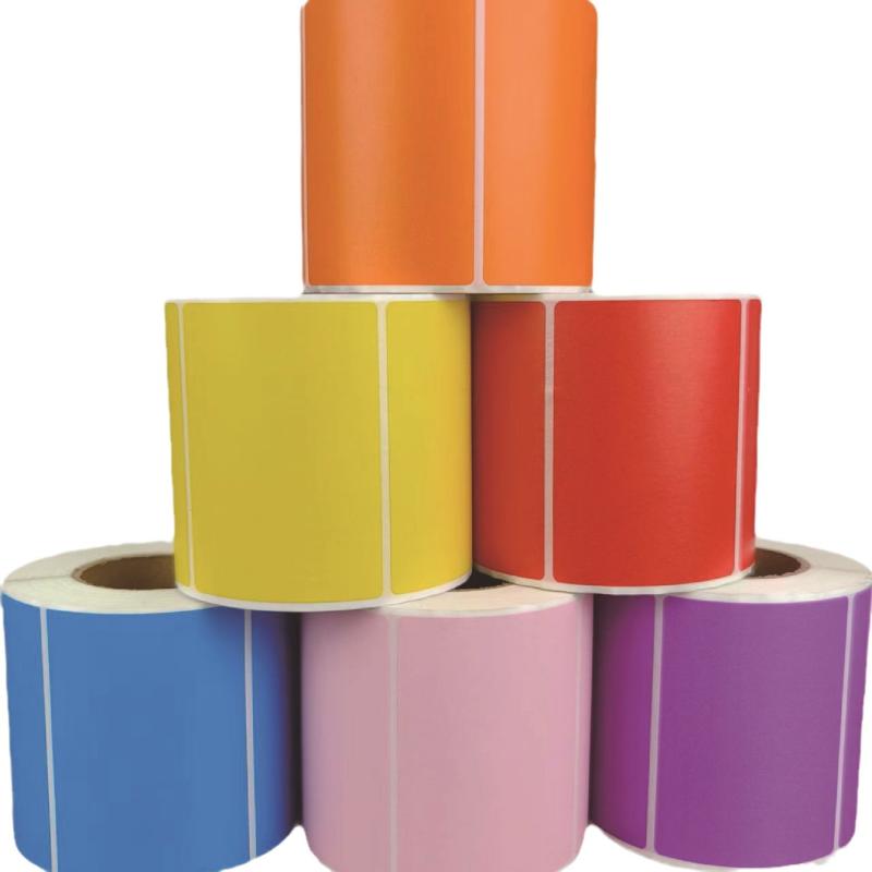 シール カラー 耐水 熱転写プリンター対応 円形 封緘 ラベル ステッカー カスタムオーダー フルカラー ピンク イエロー レッド オレンジ ブルー グリーン パープル