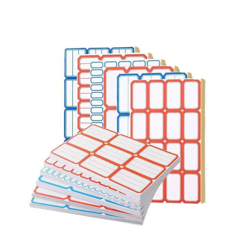 ラベル ステッカー 手書き 名前シール 宛名シール 高粘着 剥がしやすい 事務用品 DIY 赤 青