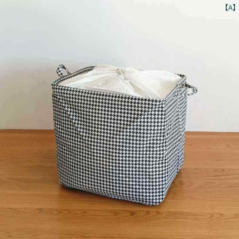 収納ボックス 折りたたみ式 ランドリーバスケット 布製 巾着付き 衣類収納袋 おもちゃ箱 千鳥格子 パイナップル レモン 小恐竜 フルーツ 海草 格子柄 イチゴ ハリネズミ ウサギ
